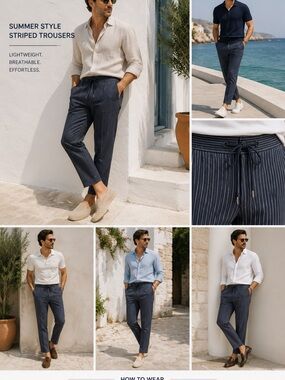 Calvin Klein Black Pinstripe Chinos